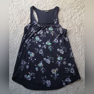 Express Black Floral Tank Top